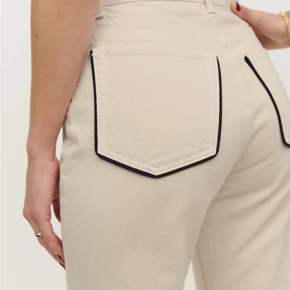 Reformation Cynthia High Rise Straight Jeans Ivory - Size 27